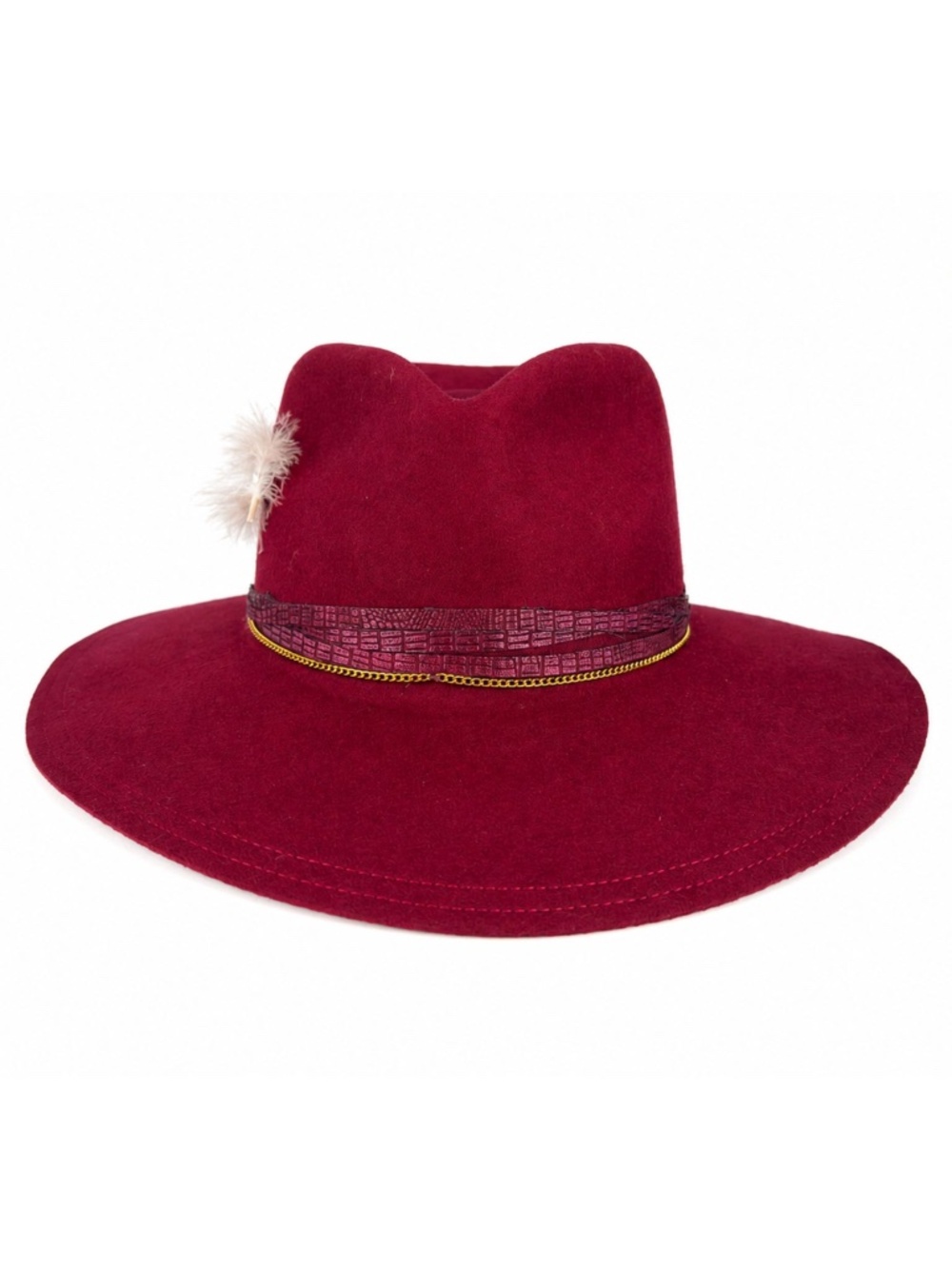 Butch Snake Band Fedora – Dark Red